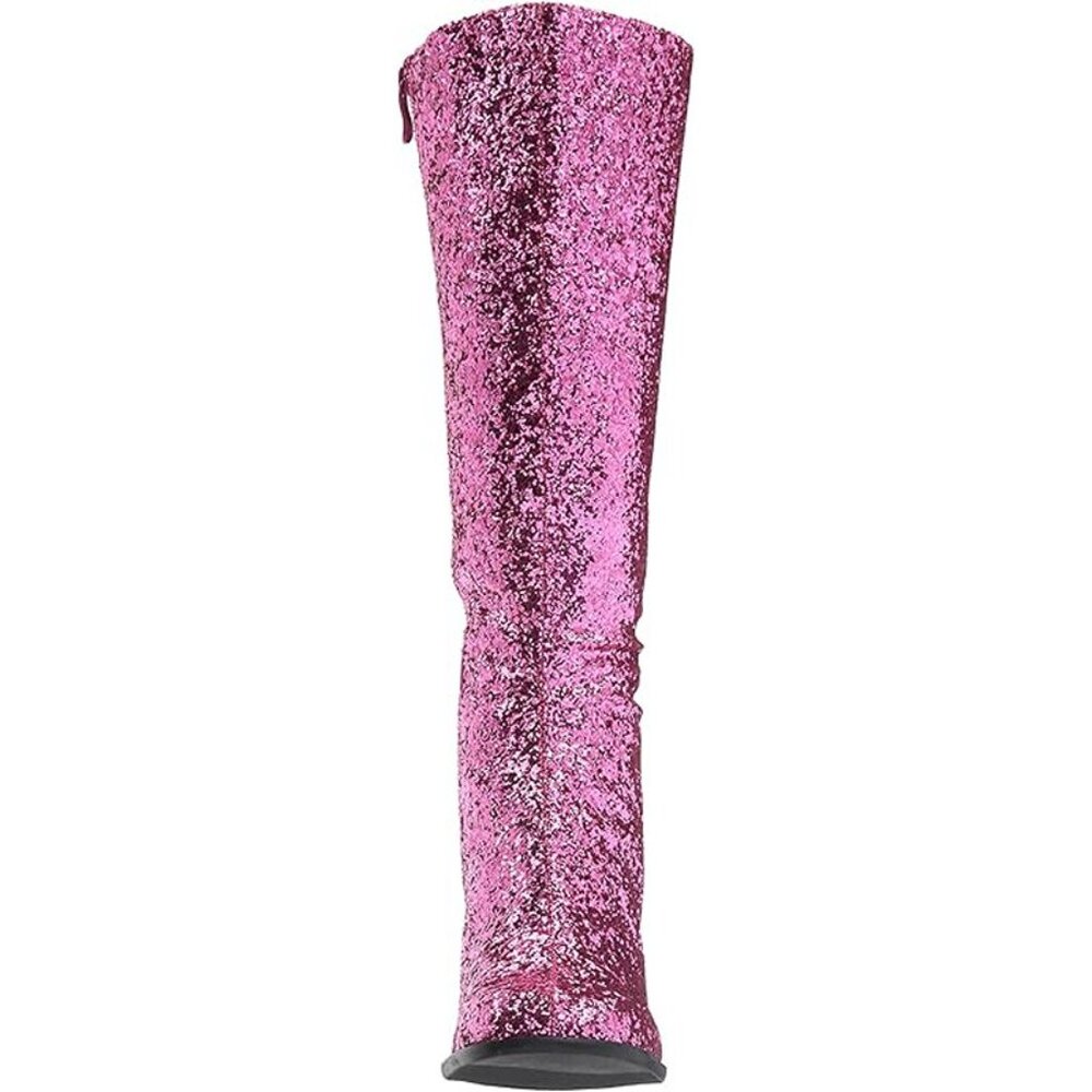 GO GO BOOT, Sz 7, 3" Heel, FUSCIA GLITTER, 15" TALL - Picture 6 of 7